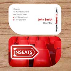 half round business card for company